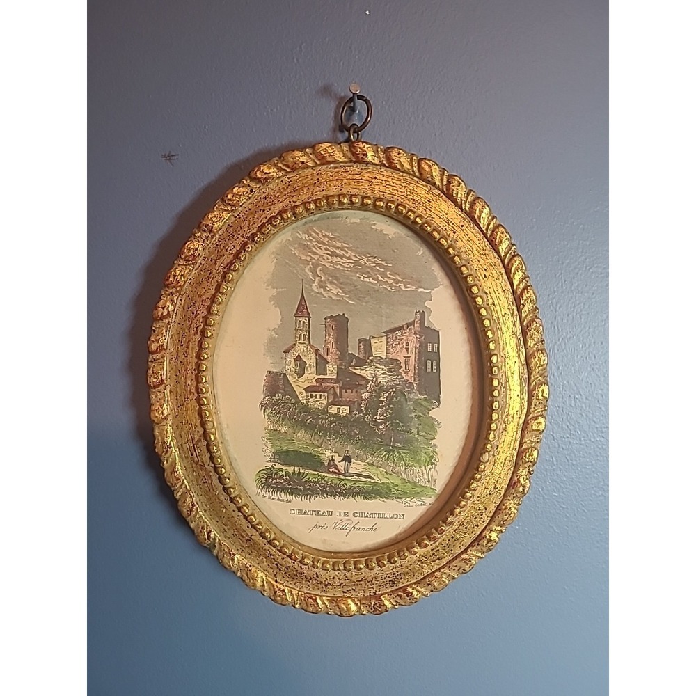 Vintage Antique H De Maduro Fel Schroeder Print France Chateau De Chatillon